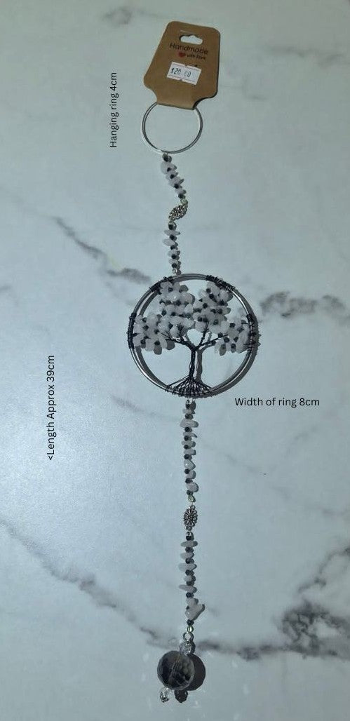 Black and White Tree of Life Suncatcher
