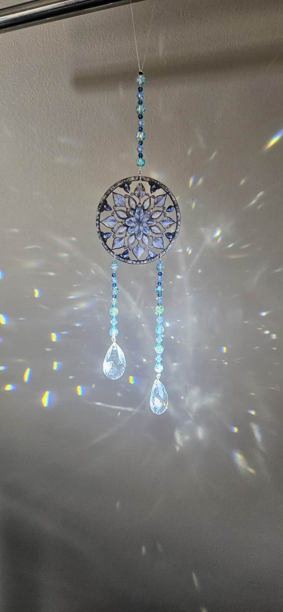 Mandala Light Blue Suncatcher