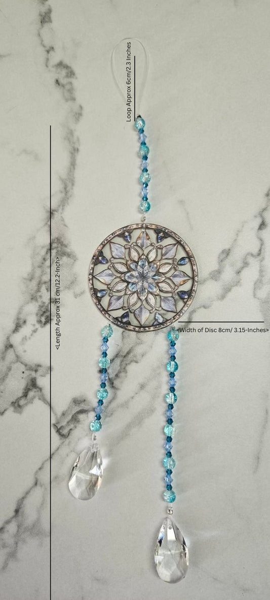 Mandala Light Blue Suncatcher