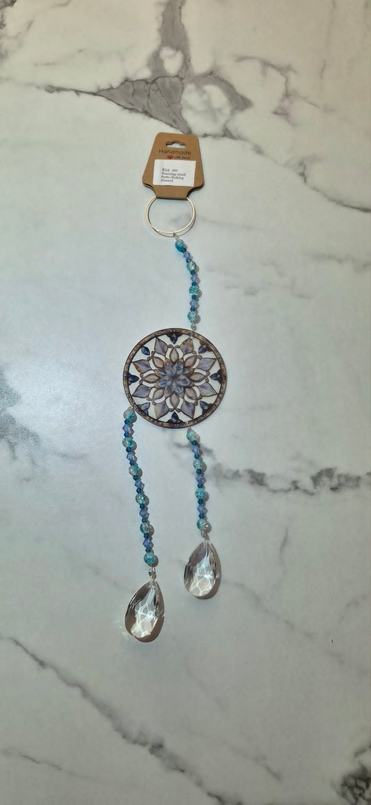 Mandala Light Blue Suncatcher