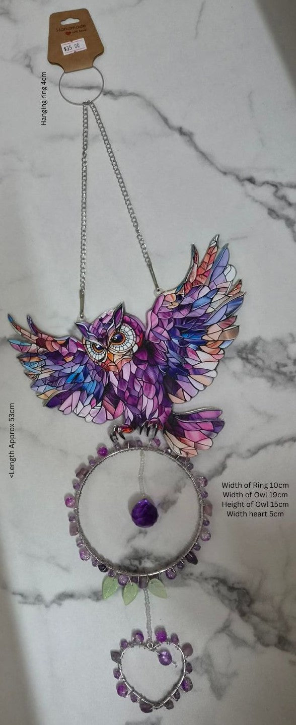 Owl Suncatcher Purple