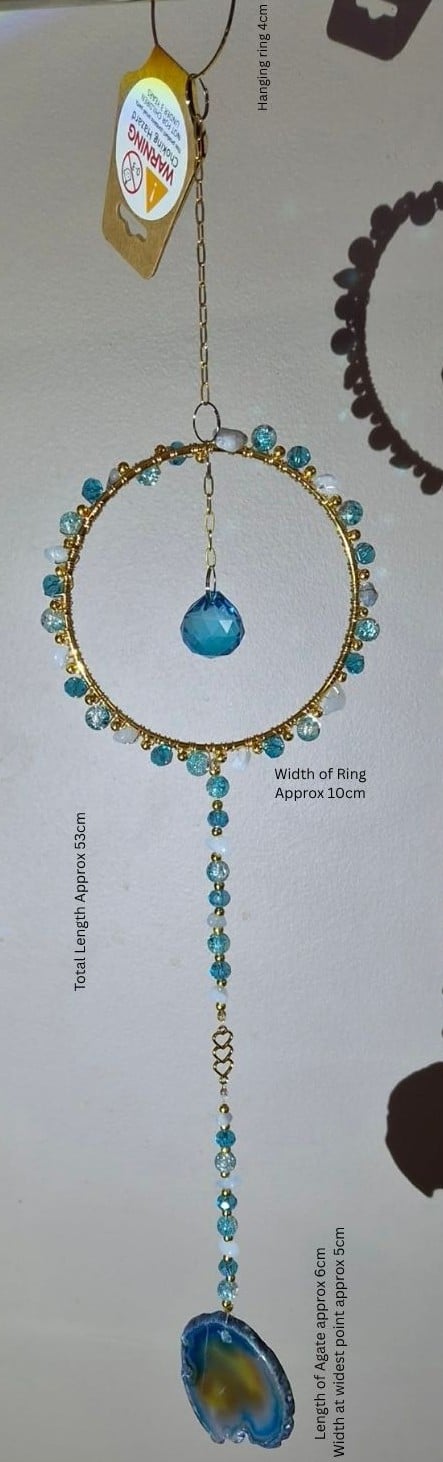 Blue Agate Suncatcher