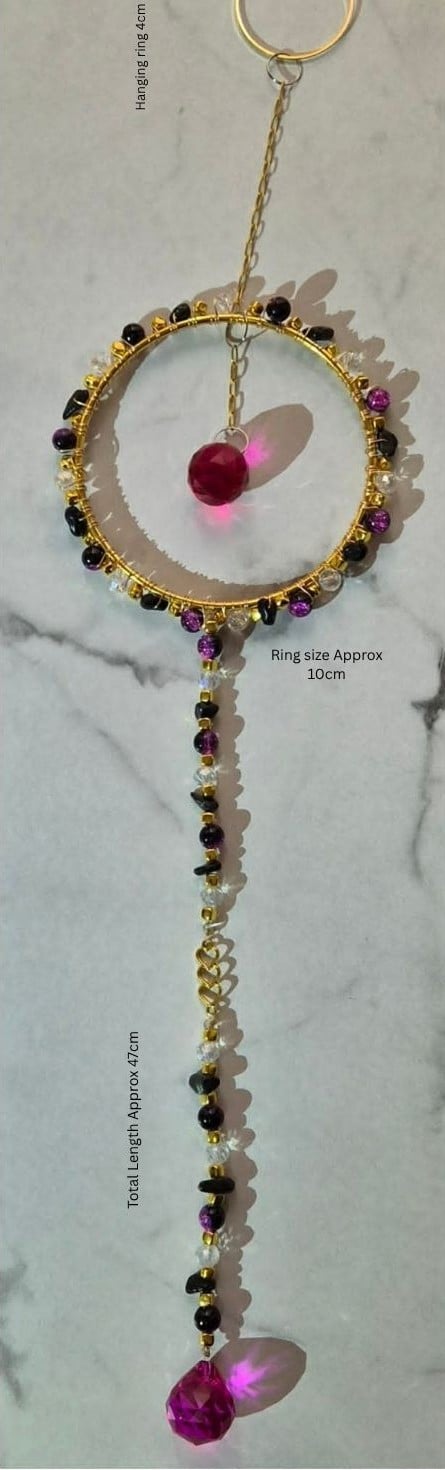 Hot Pink And Black Double Suncatcher