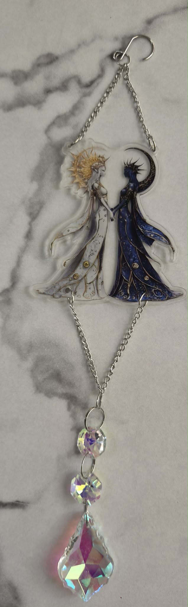 Celestial Balance Sun And Moon Goddess Suncatcher