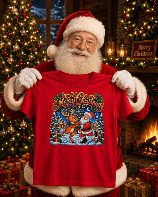 Christmas T-Shirt Kids unisex Size 10 Red