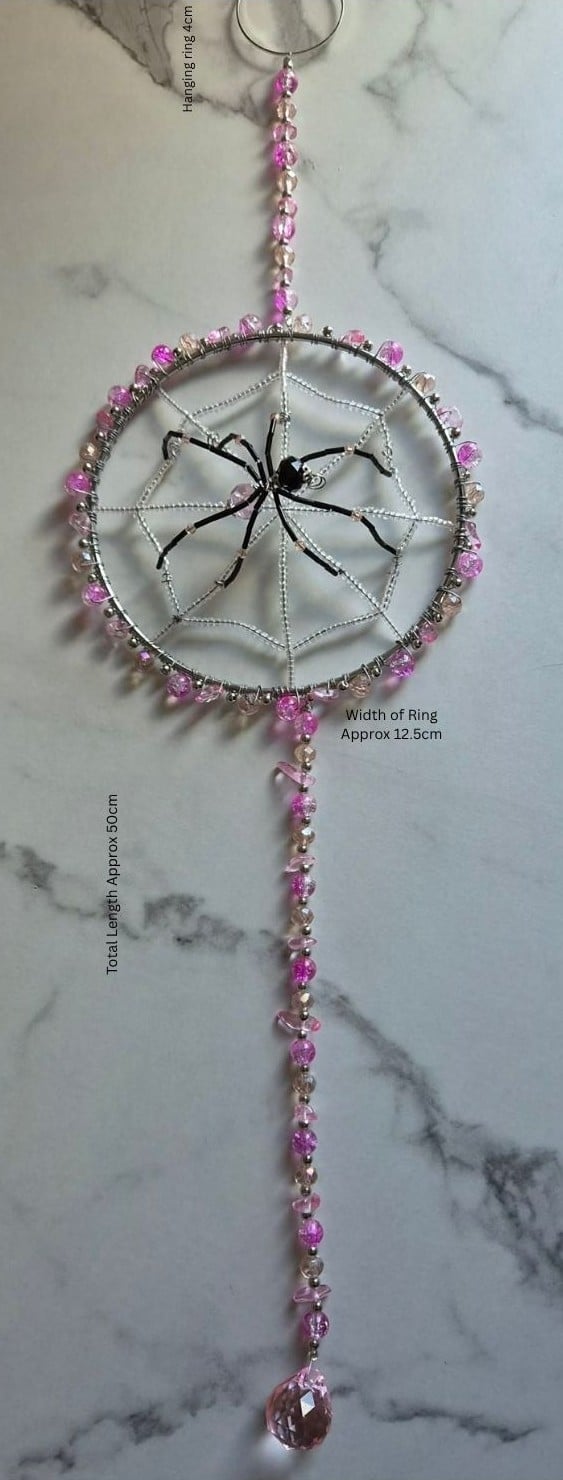 Pink Spider Suncatcher