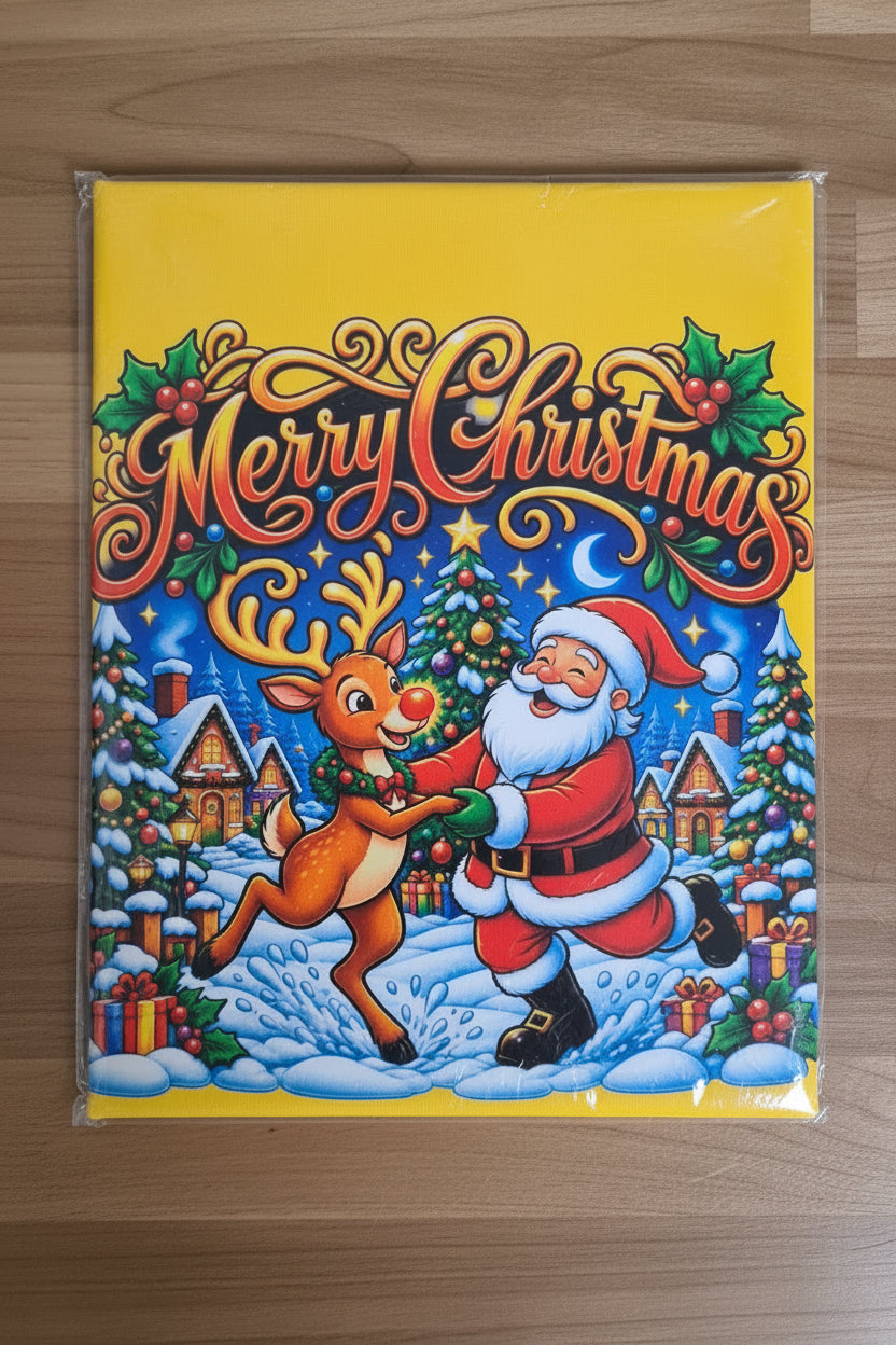 Christmas T-Shirt Kids  unisex Size 8 Yellow