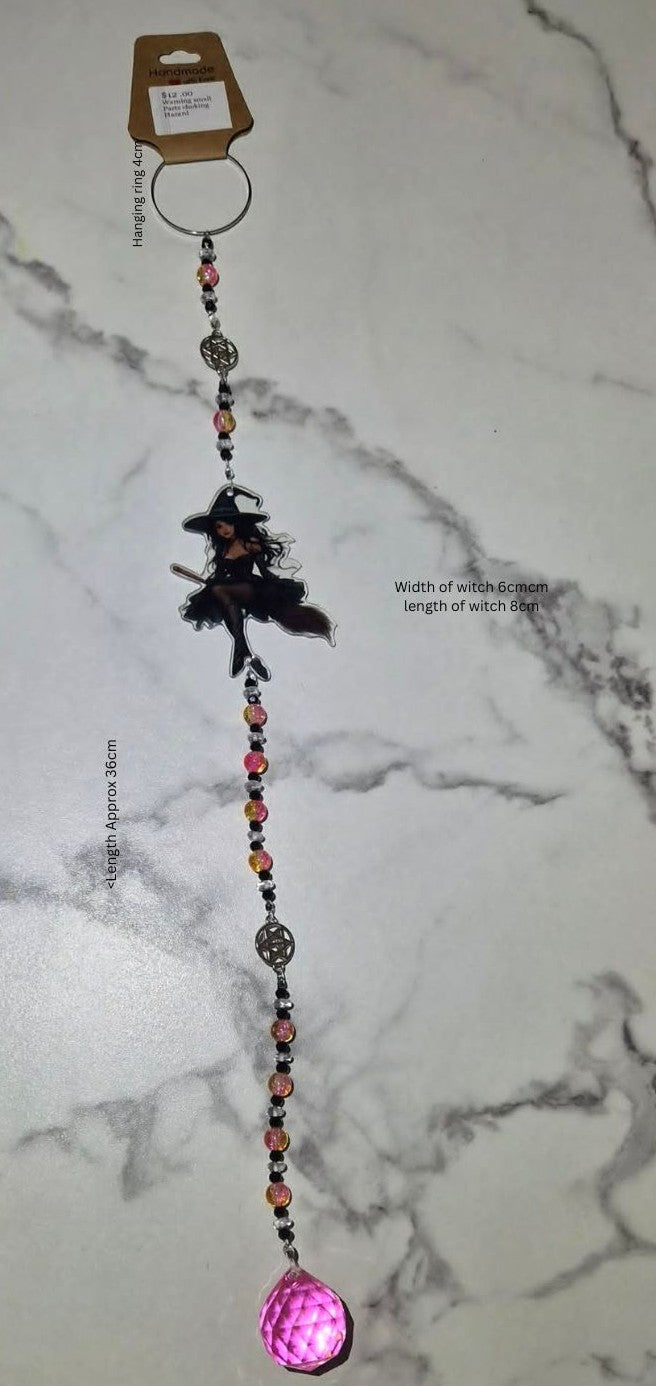 Pink Witch Suncatcher