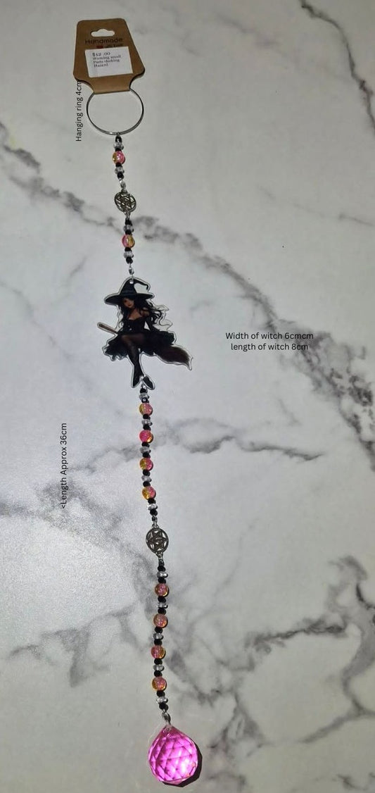 Pink Witch Suncatcher